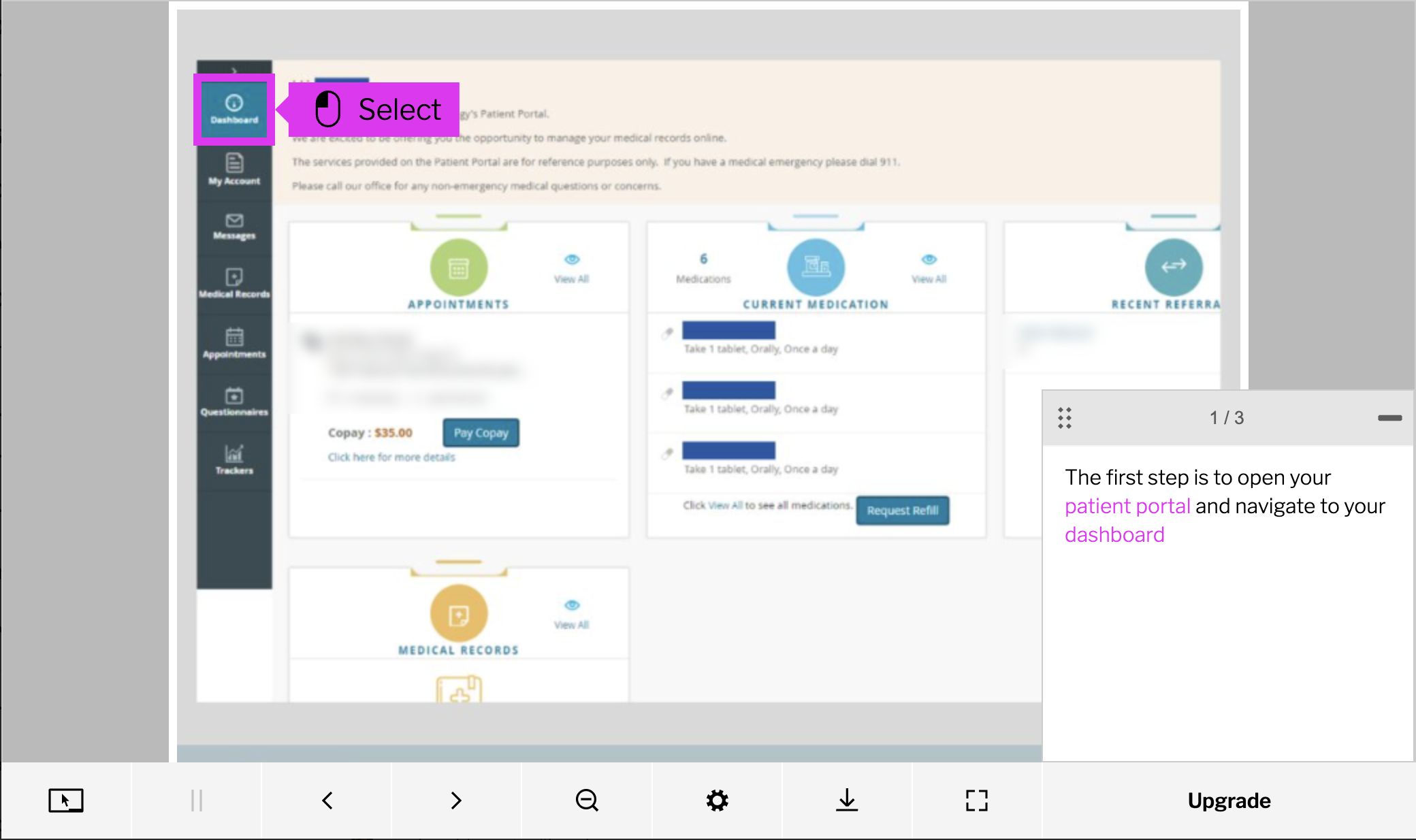 An EHR workflow captured as an interactive iorad simulation